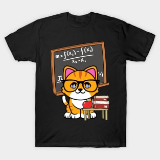 Funny Orange Cat is teaching T-Shirt